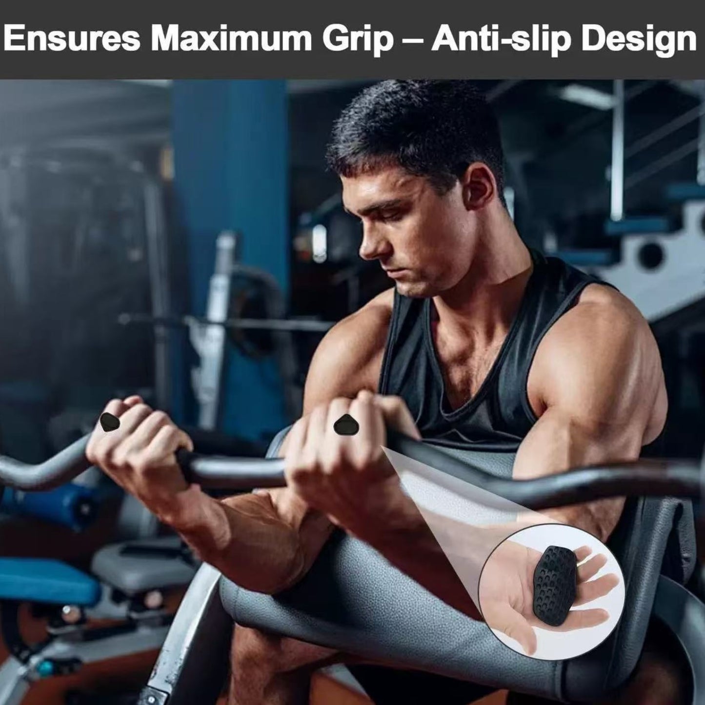 Anti-SLIP Exercise Grips/Silicone Non-Slip Fingerless Cross training Grips/Grip Strengthener
