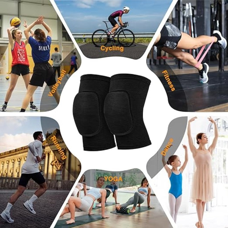 Soft Breathable Knee Brace with Pads/Knee Protective for Volleyball Football Dance Yoga Tennis Running Cycling Workout Climbing