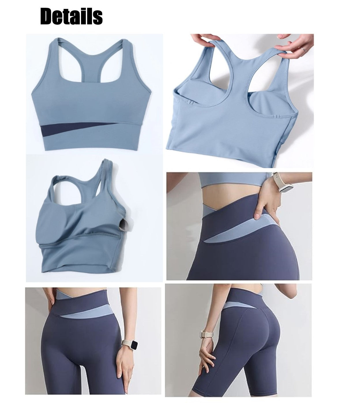 Splicing Design with Two Colors Sportswear (Bra+Pant) for Women/Gym Wear/Sports Bra and short Pant/Short Set