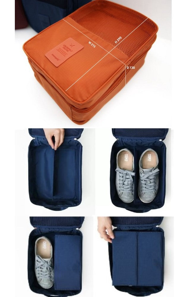 Portable Travel Shoe Bag Organizer, Triple Layer Shoe Case