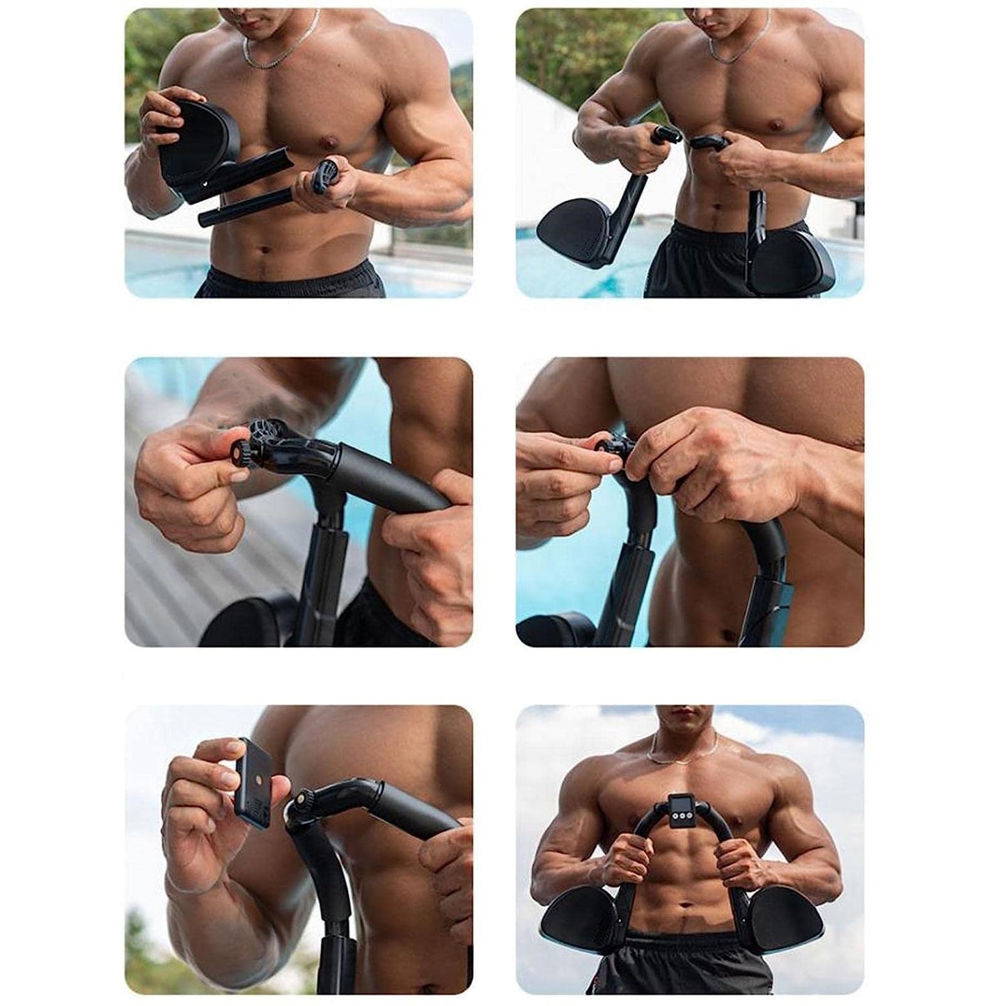 Plank Support Equipment, Multifunctional Plank core Trainer with Timer, Push-up Flat Trainer, width adjustable