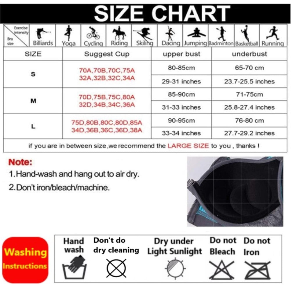 Women's Double Layer Sports Bra/Shockproof, Front Opening, Built-In Molded Cup, Sweat Absorbent, Quick Drying, Sports Bra, Running, Yoga Bra