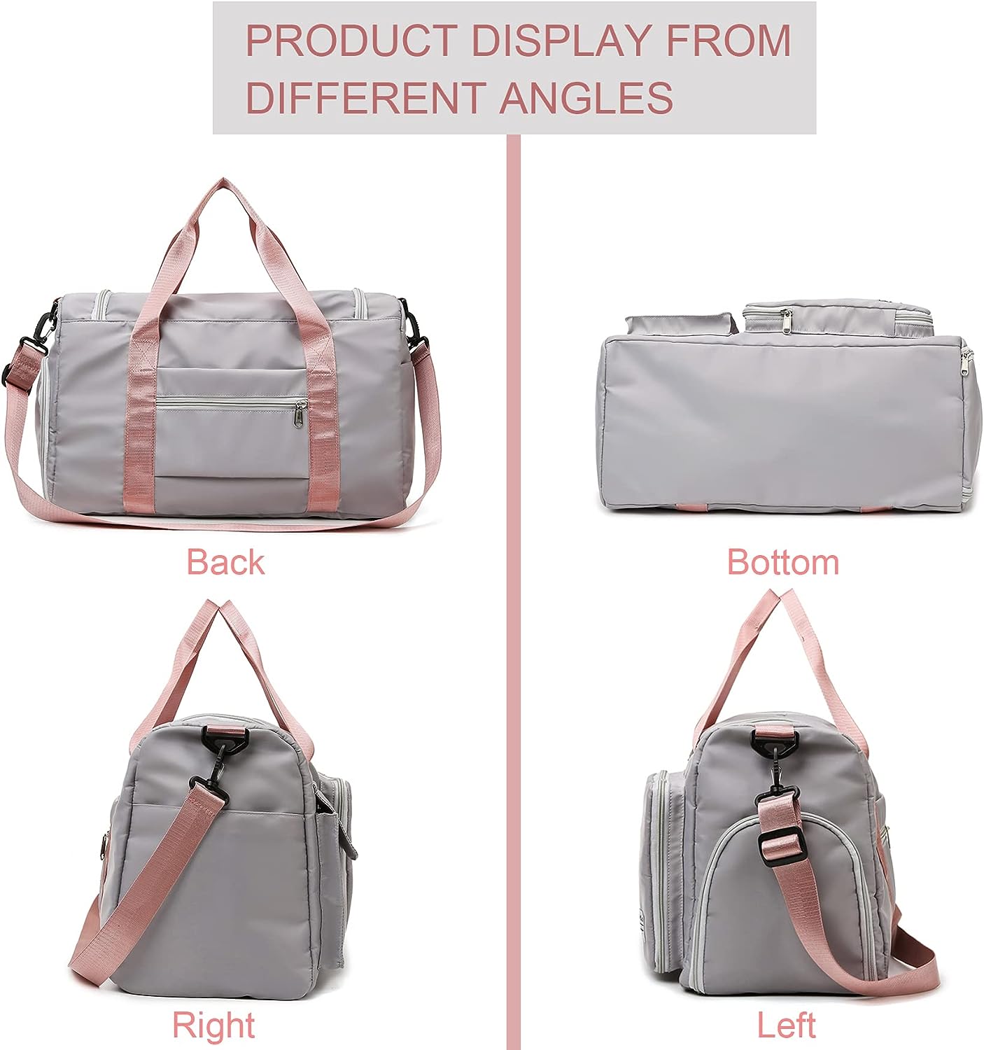 Large Capacity Travel Bag with Shoe Compartment and wet pocket/Unisex Sports Yoga Gym Fitness Training Shoulder Bag