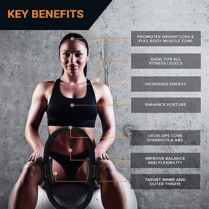 Pilates Ring, Yoga Circle, Body Toning and Resistance Exercise Fitness Ring, Workouts Exercise Fitness Training for Indoor