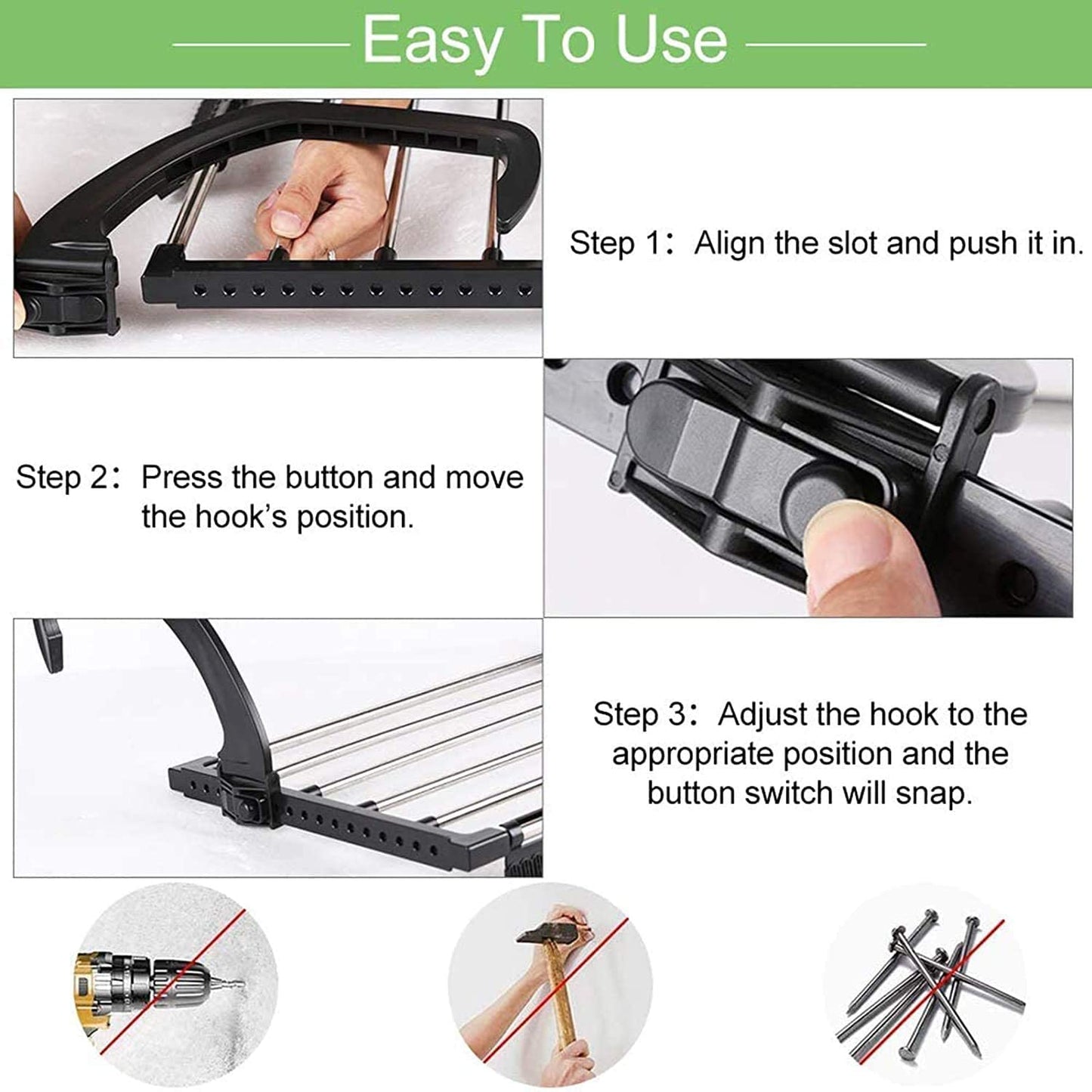 Foldable Stainless Steel Clothes Dryer Stand Cloth Drying Rack for Home, Balcony, and Window (59cm/40cm)