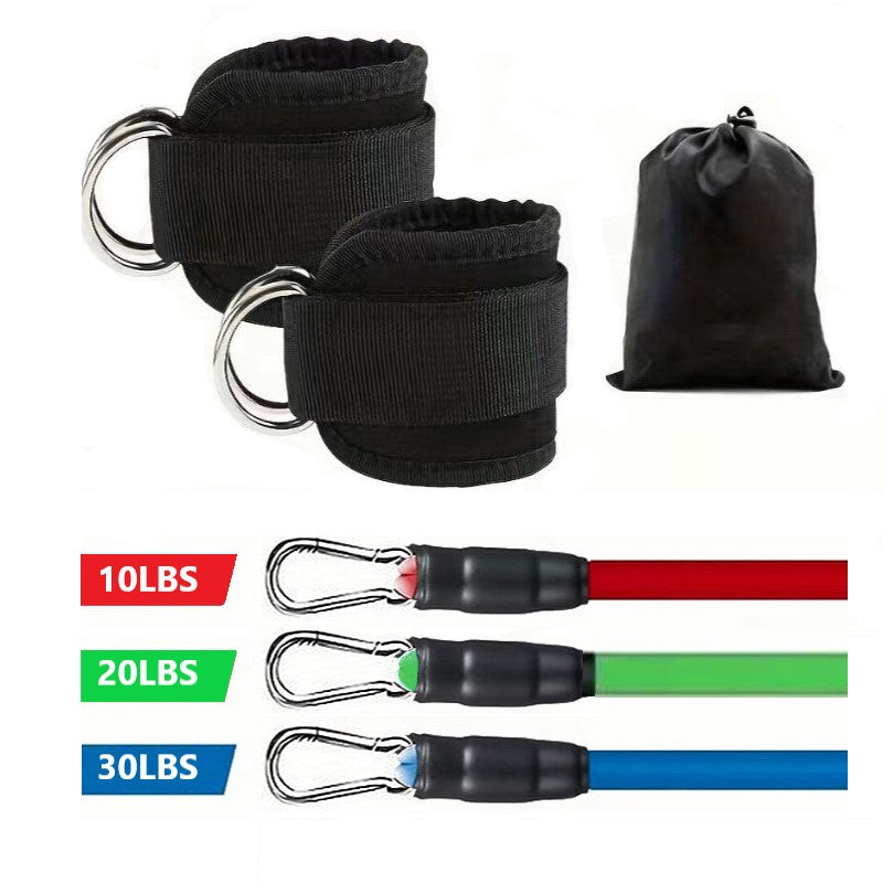 2pcs Adjustable Ankle Strap with Double D-Rings and 3 Resistance Bands Set/Ankle Straps  for Kickbacks, Glute Workouts, Leg Extensions, Curls, and Hip Abductor