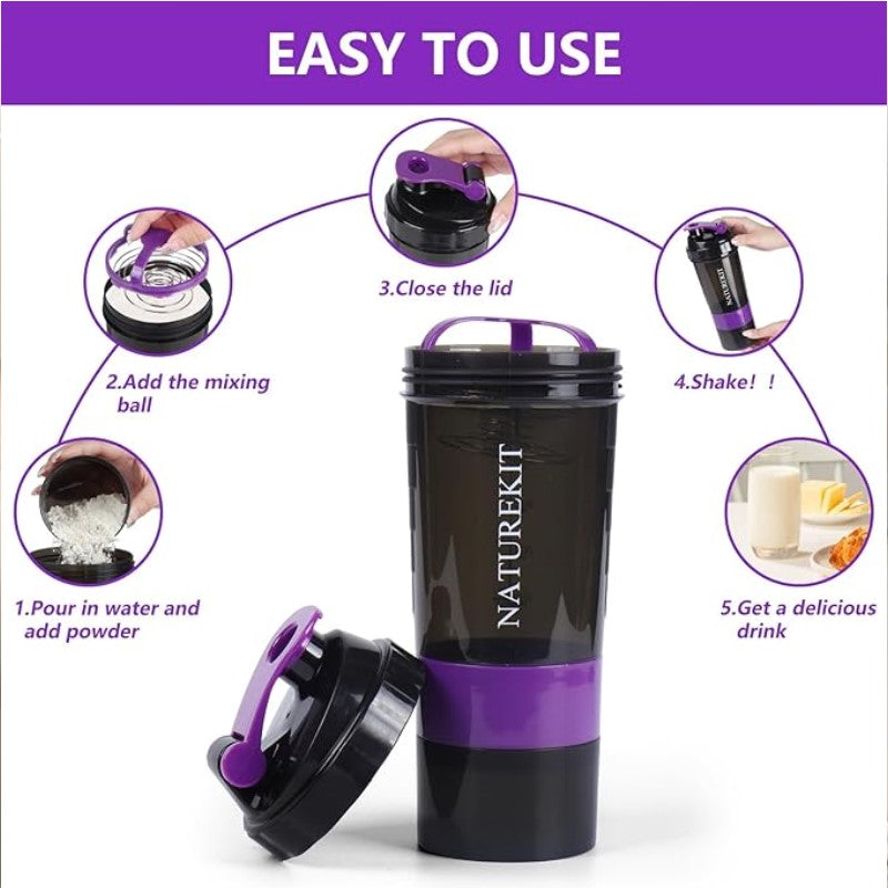 500ml Spider Protein Shaker Bottle/ Water Bottle / Gym Shaker Bottle with Powder Storage & Pill Tray