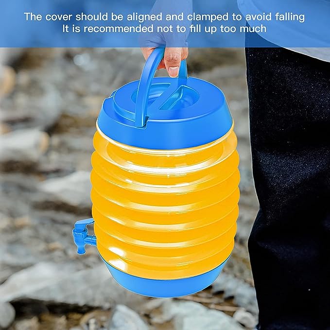 Drink Dispenser,  Beverage Dispenser with Spigot for Outdoor Party, Portable, Collapsible, Clear-Drink Jar Containers