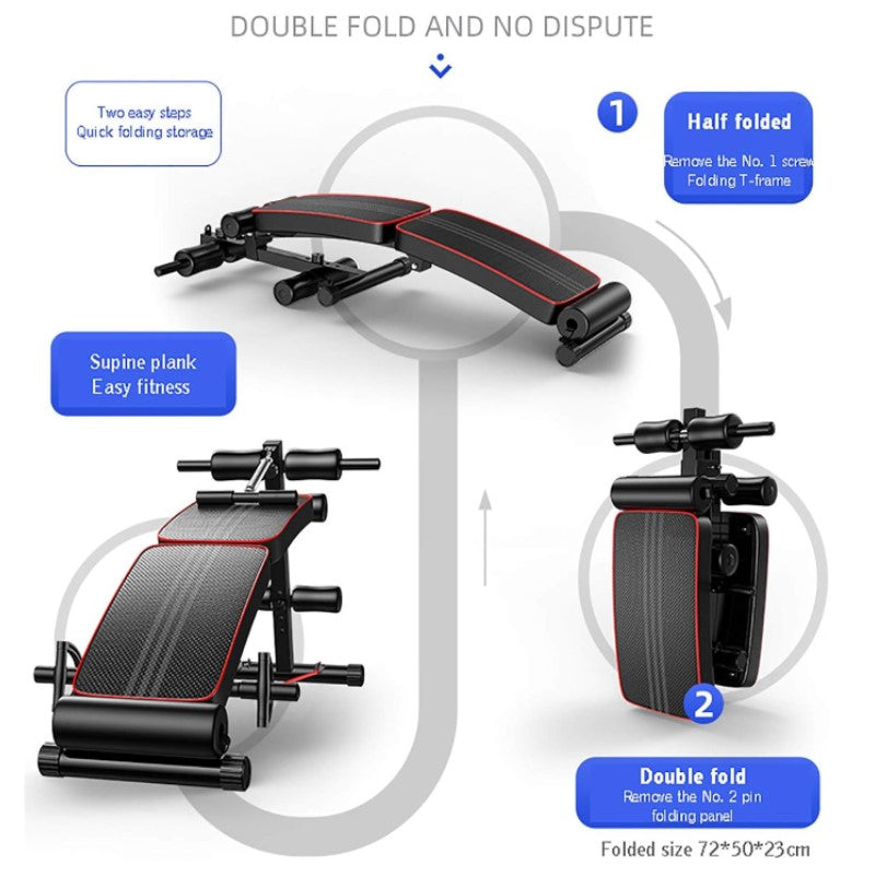 Folding Incline Decline Workout Bench/Exercise Fitness Bench for Weight Press Fitness Training Sit-Ups/Adjustable Weight Bench
