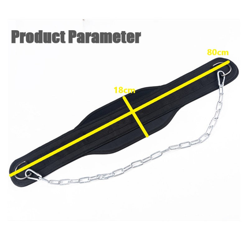 Weightlifting Belt with Chain for DIPS Pull UPS Weight Lifting