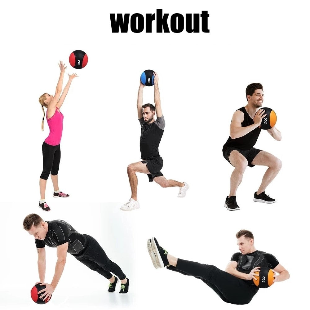 Rubber medicine ball balance ball gravity ball fitness ball solid ball exercise arm strength waist and abdomen rehabilitation training ball