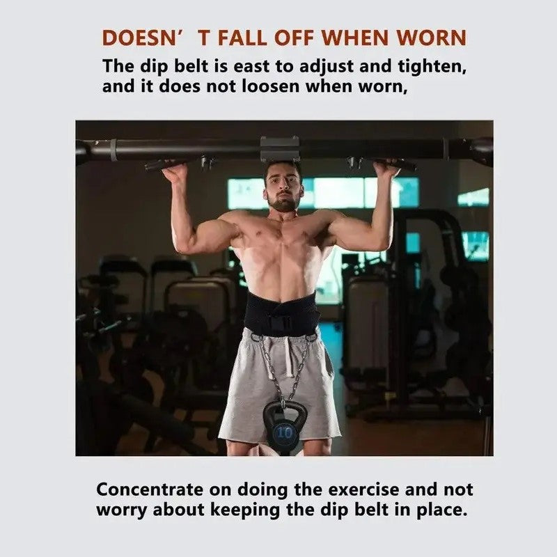 Adjustable Weightlifting Belt with Chain for DIPS Pull UPS Weight Lifting