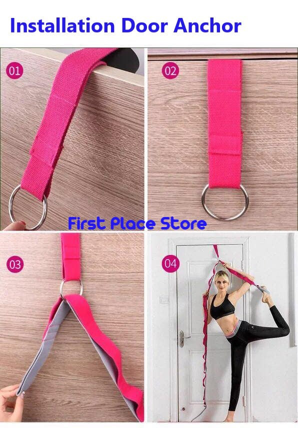 Yoga Stretch Strap Band with Door Anchor