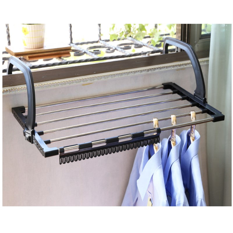 Foldable Stainless Steel Clothes Dryer Stand Cloth Drying Rack for Home, Balcony, and Window (59cm/40cm)