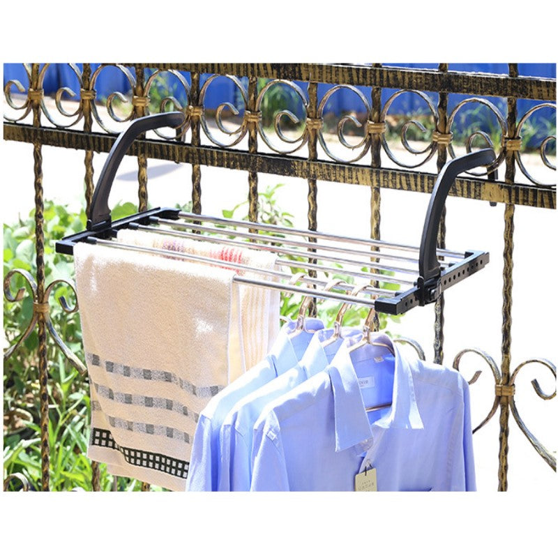 Foldable Stainless Steel Clothes Dryer Stand Cloth Drying Rack for Home, Balcony, and Window (59cm/40cm)