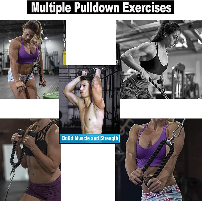 Triceps Rope Heavy Duty Long Handle Nylon Rope
