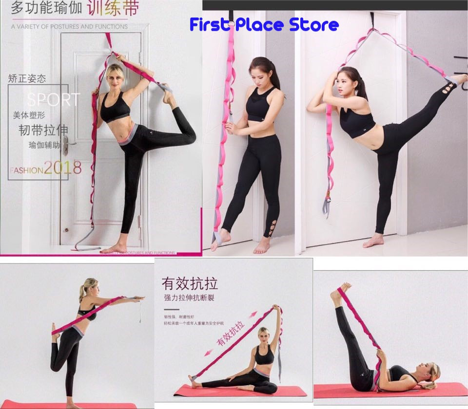 Yoga Stretch Strap Band with Door Anchor