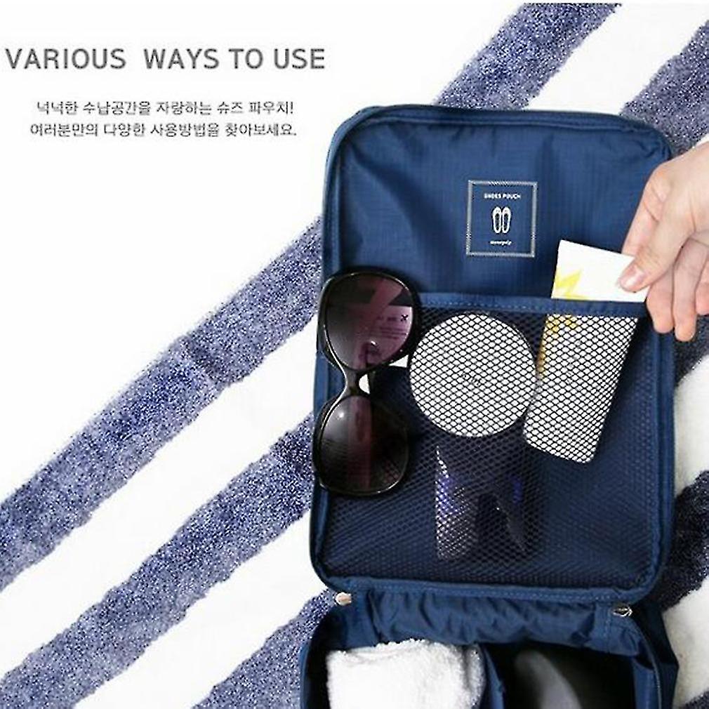 Portable Travel Shoe Bag Organizer, Triple Layer Shoe Case