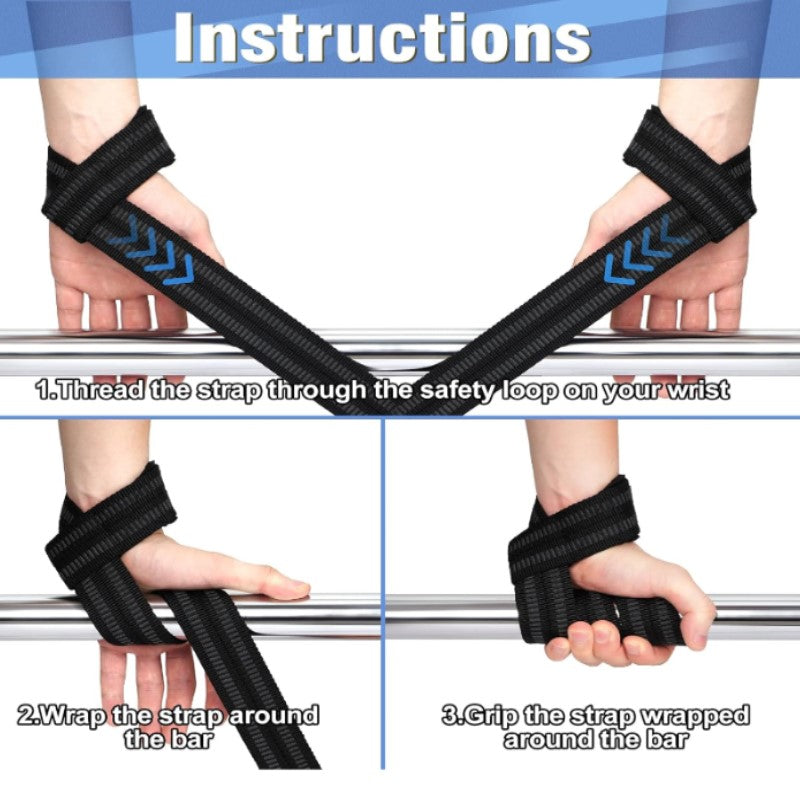 2Pcs Weightlifting Straps/ Wrist Wraps Non-Slip Wrist Straps Lifting Weight Aids Strength Training Straps