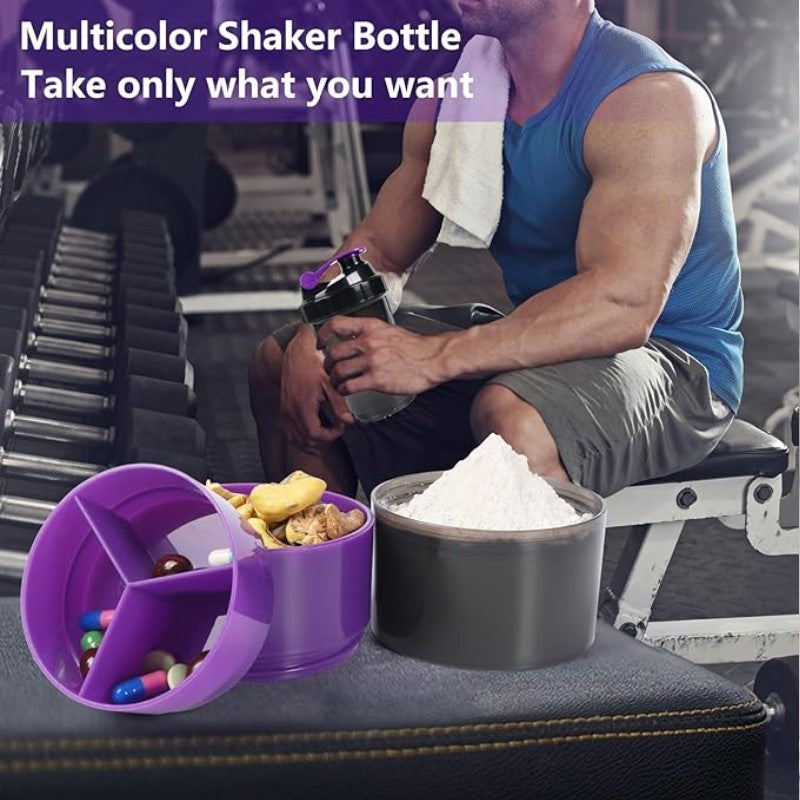 500ml Spider Protein Shaker Bottle/ Water Bottle / Gym Shaker Bottle with Powder Storage & Pill Tray