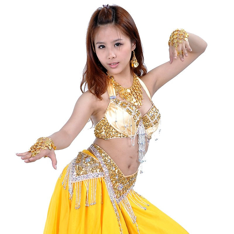 1pair Belly Dance Gold Coins Bracelets  Hand Decoration Wrist Bangle Ring Hand Decoration Wrist Bangle Ring with a Stylus(Gold)