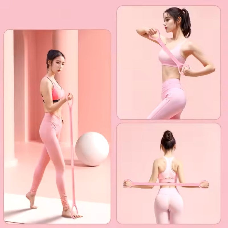 8-Figure Tension Band /Puller Female Elastic Belt/Open Shoulder Back Stretch Belt/Resistance Band with Handles/Chest Arm Shoulder Stretch Bands