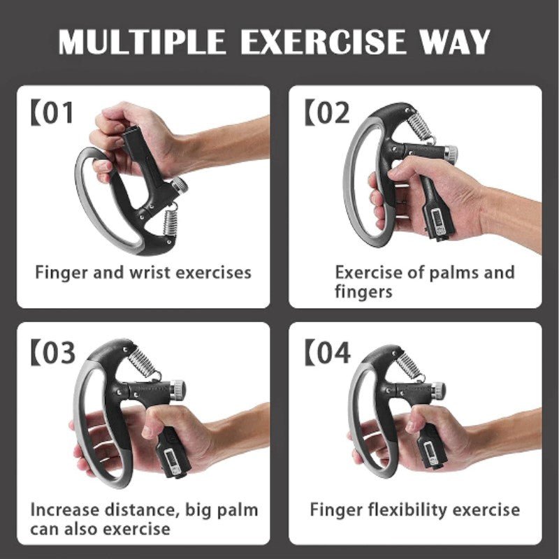 10-100kg Adjustable Hand Grip Strengthener with Counter