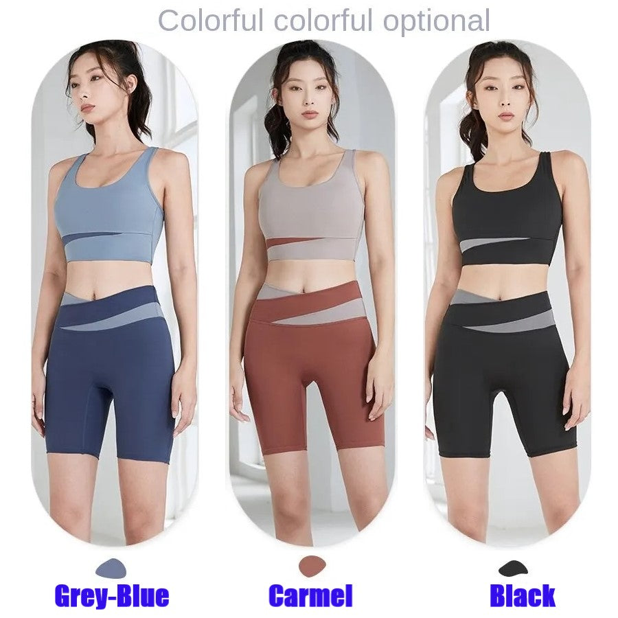 Splicing Design with Two Colors Sportswear (Bra+Pant) for Women/Gym Wear/Sports Bra and short Pant/Short Set