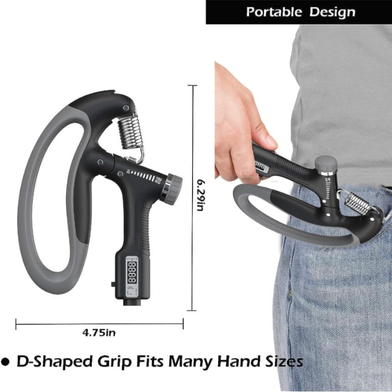 10-100kg Adjustable Hand Grip Strengthener with Counter