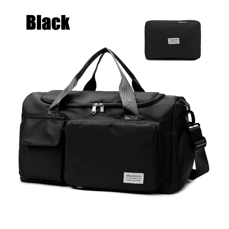 Large Capacity Travel Bag with Shoe Compartment and wet pocket/Unisex Sports Yoga Gym Fitness Training Shoulder Bag
