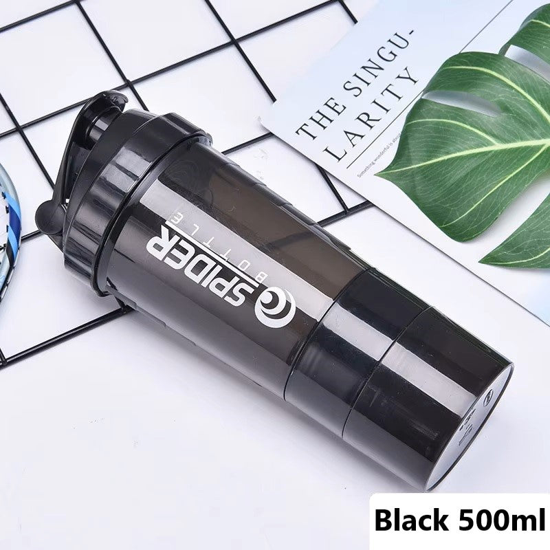 500ml Spider Protein Shaker Bottle/ Water Bottle / Gym Shaker Bottle with Powder Storage & Pill Tray