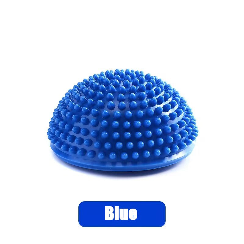 1pc Yoga Half Ball Trigger Point Hand Foot Massage Ball Physiotherapy Exercise Stepping Stones PVC Balance Pods Muscles Relax(First Place)