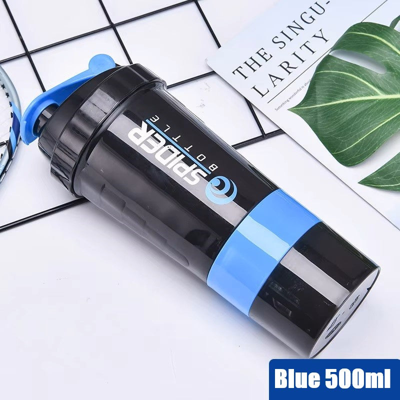 500ml Spider Protein Shaker Bottle/ Water Bottle / Gym Shaker Bottle with Powder Storage & Pill Tray