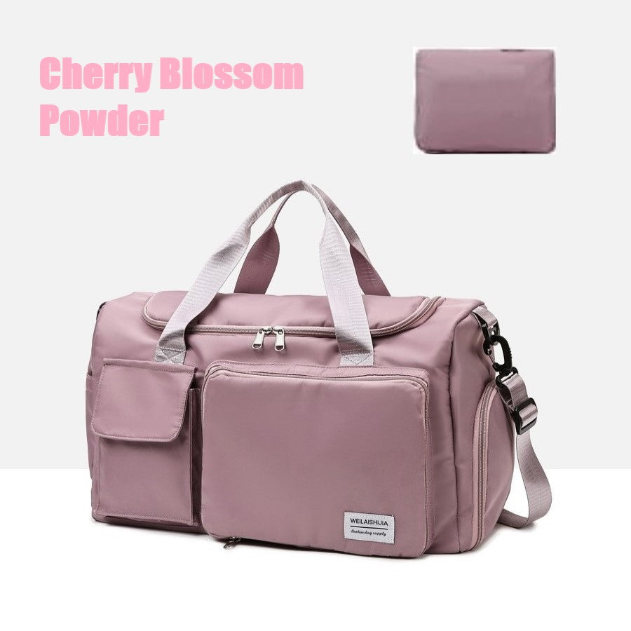 Large Capacity Travel Bag with Shoe Compartment and wet pocket/Unisex Sports Yoga Gym Fitness Training Shoulder Bag