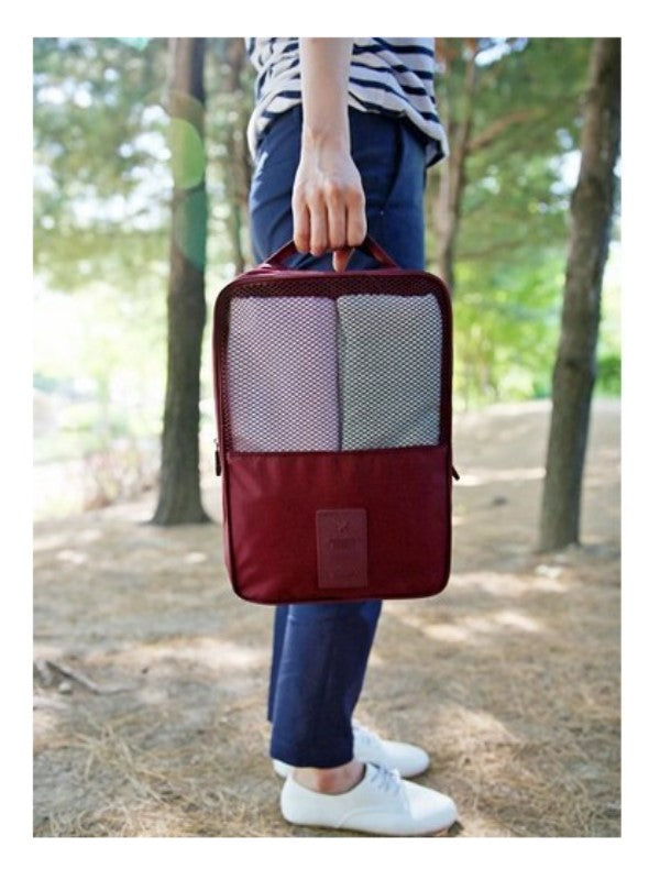 Portable Travel Shoe Bag Organizer, Triple Layer Shoe Case
