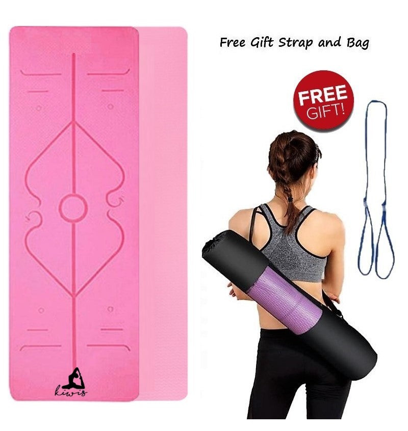 8mm thickness, 2 colors TPE Yoga Mat with Alignment Marker/Lines