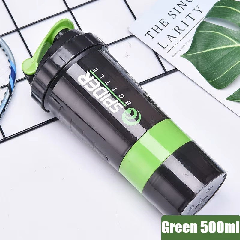 500ml Spider Protein Shaker Bottle/ Water Bottle / Gym Shaker Bottle with Powder Storage & Pill Tray