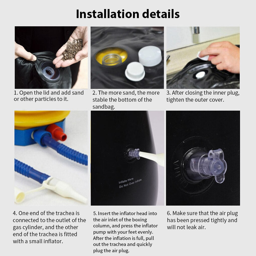 Boxing Punch Bag Freestanding Punching Bag, Inflatable Heavy Punching Bag Target Stand Punching Kick Training Bag with Air Inflator Pedal Pump for Kid Adult