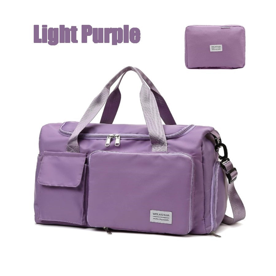 Large Capacity Travel Bag with Shoe Compartment and wet pocket/Unisex Sports Yoga Gym Fitness Training Shoulder Bag