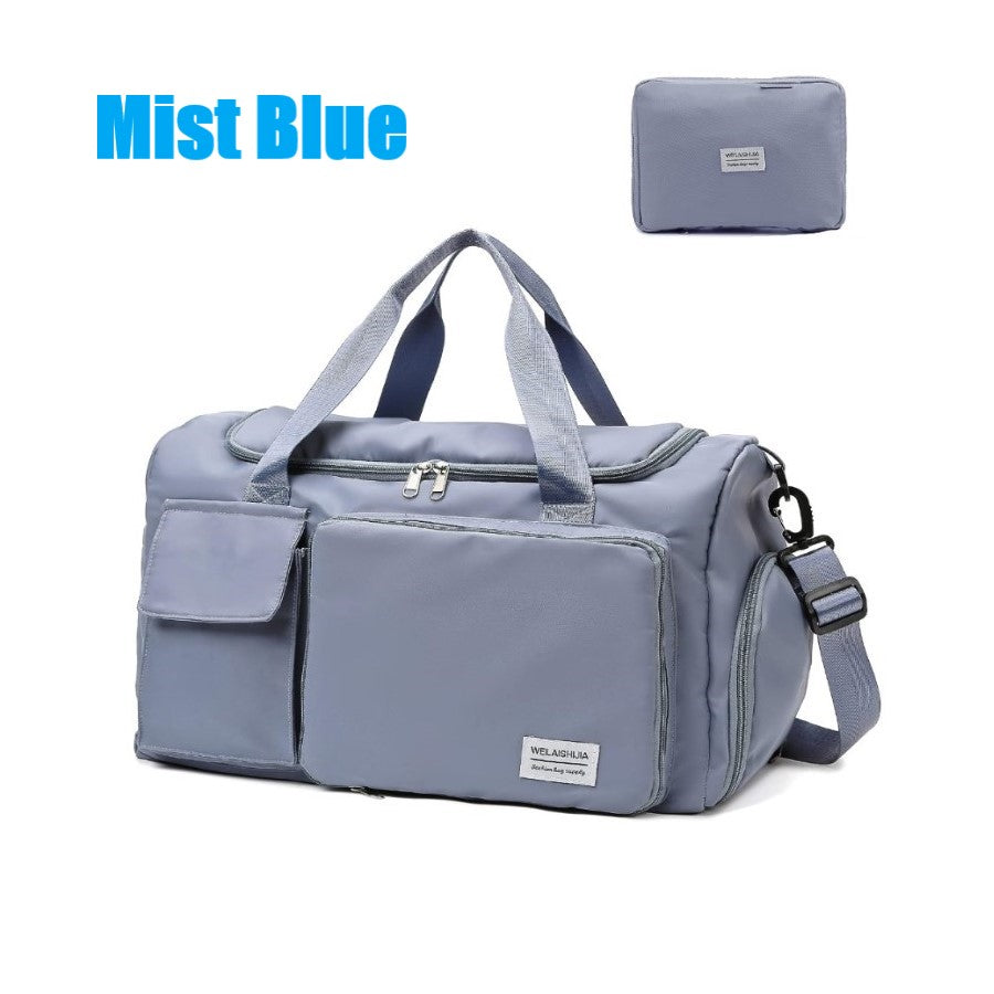 Large Capacity Travel Bag with Shoe Compartment and wet pocket/Unisex Sports Yoga Gym Fitness Training Shoulder Bag