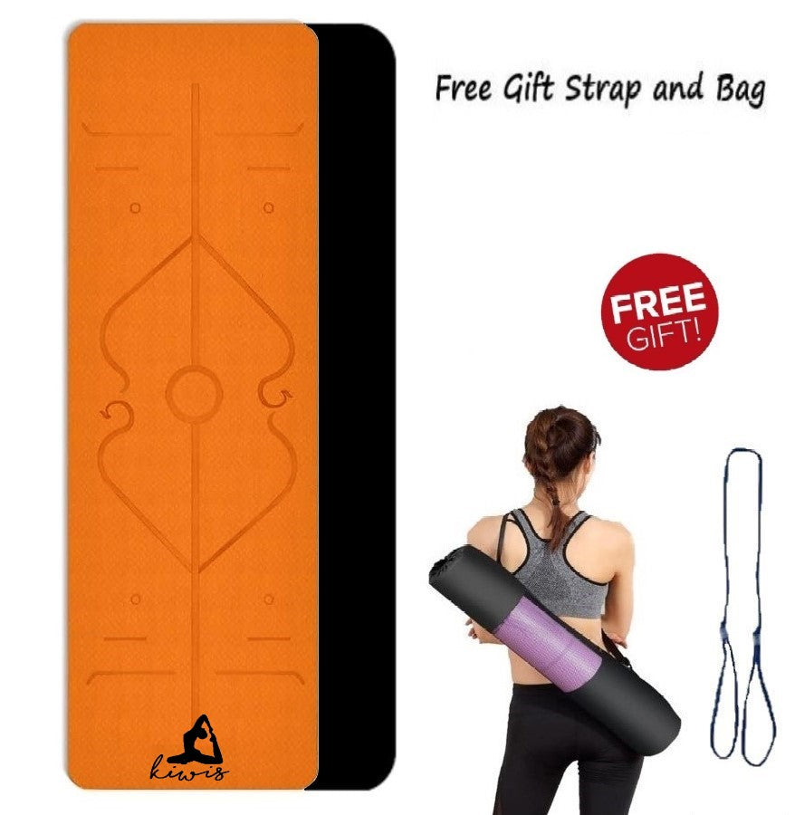 8mm thickness,  2 colors TPE Yoga Mat with Alignment Marker/Lines