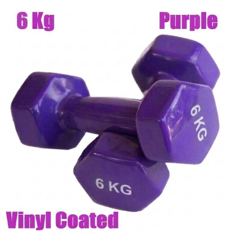 Kg PVC/Vinyl Hex Dumbbells Set (Sold in Pair)