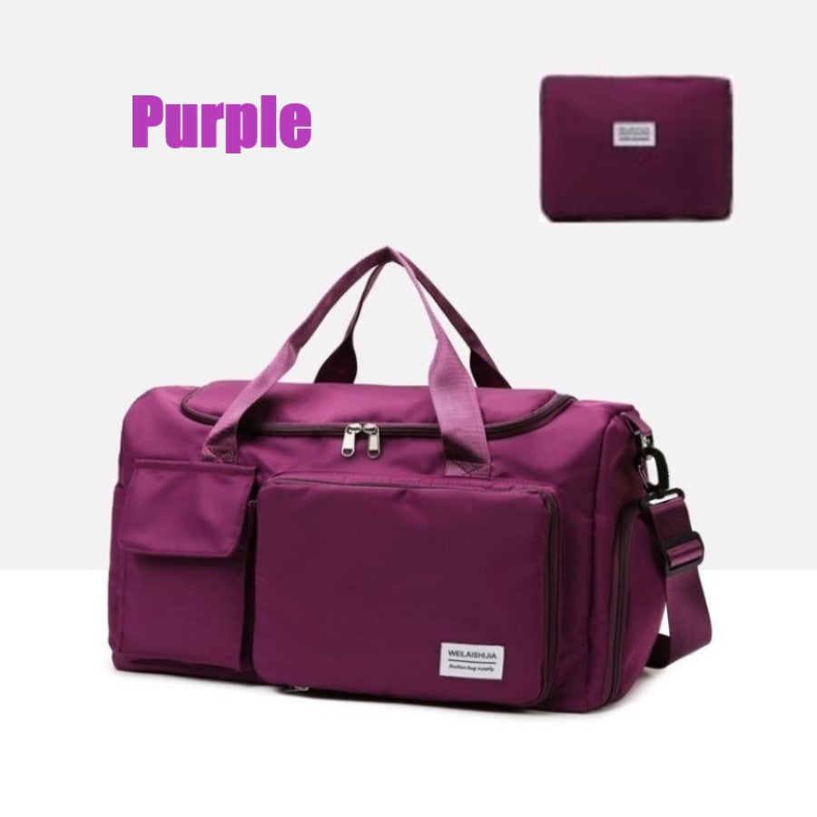 Large Capacity Travel Bag with Shoe Compartment and wet pocket/Unisex Sports Yoga Gym Fitness Training Shoulder Bag