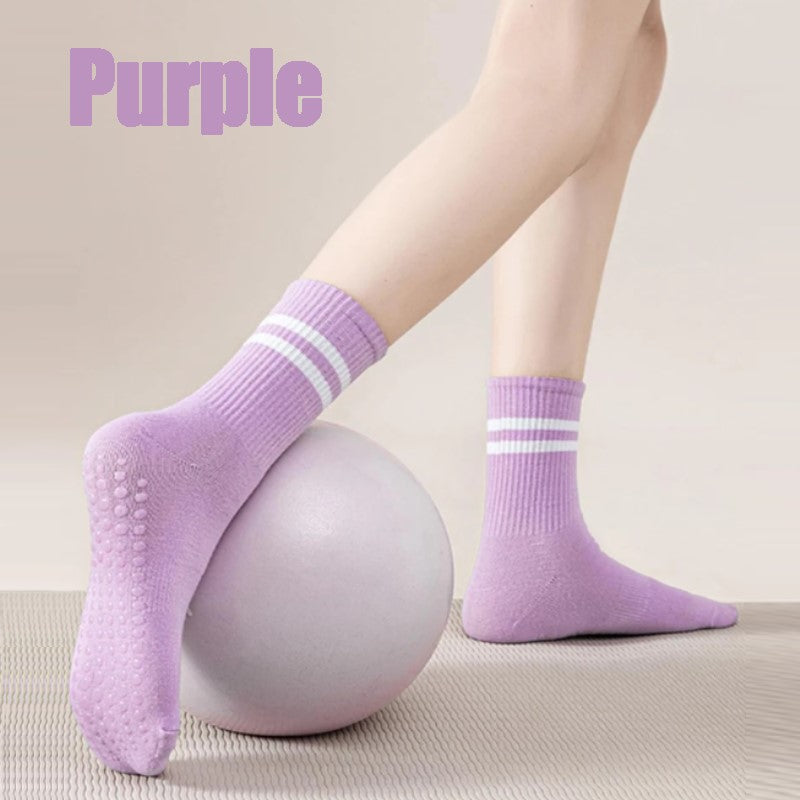Round Head Mid-Calf Anti Slip Yoga Socks/Mid-Tube Socks/Grip Pilates Socks (SK09)