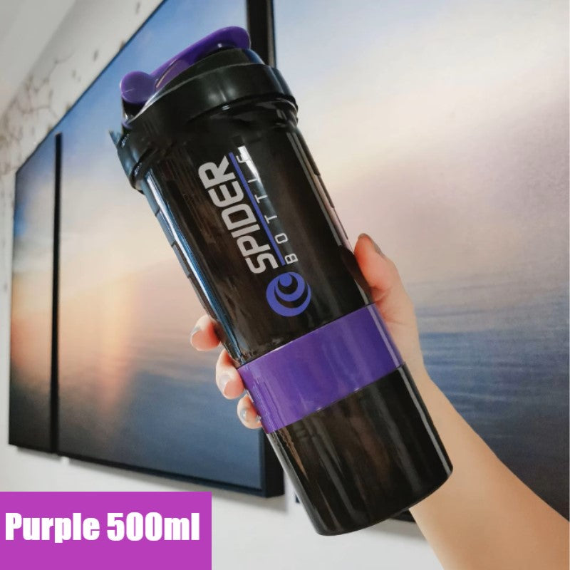 500ml Spider Protein Shaker Bottle/ Water Bottle / Gym Shaker Bottle with Powder Storage & Pill Tray
