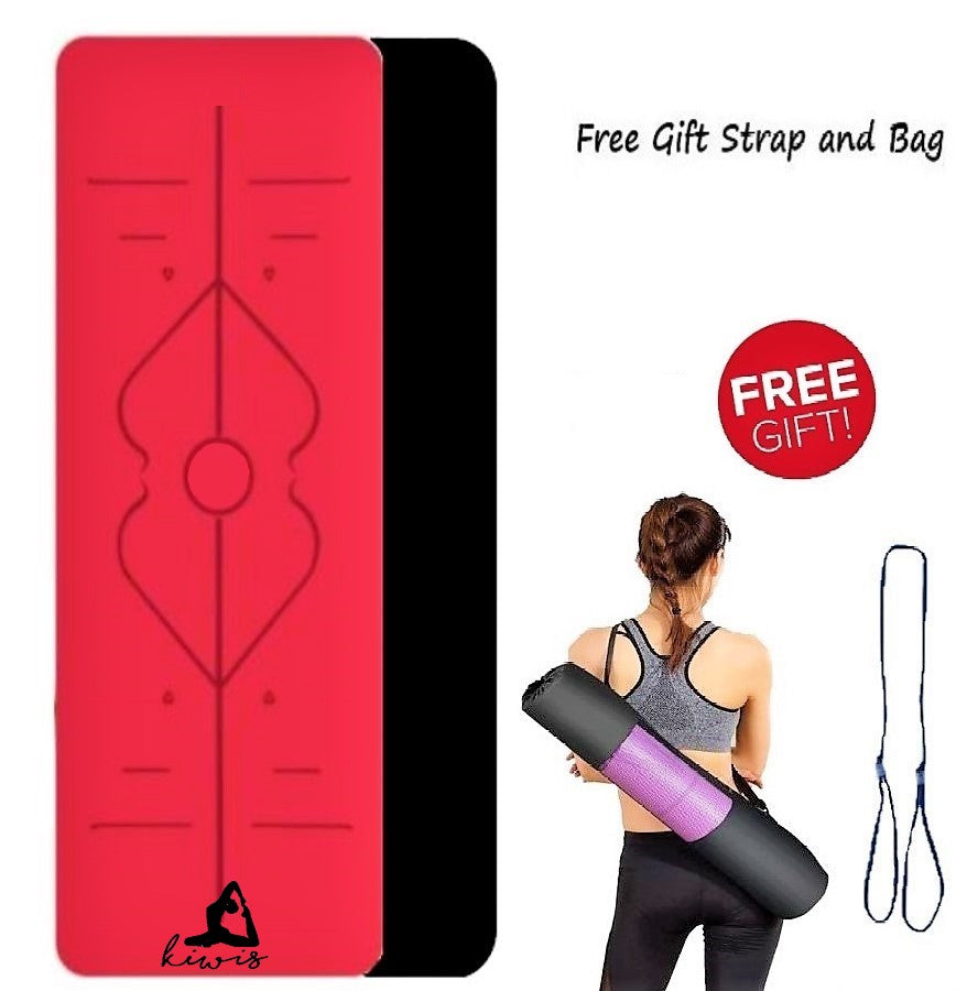 8mm thickness,  2 colors TPE Yoga Mat with Alignment Marker/Lines