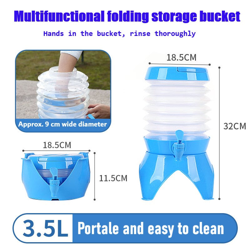 Drink Dispenser,  Beverage Dispenser with Spigot for Outdoor Party, Portable, Collapsible, Clear-Drink Jar Containers