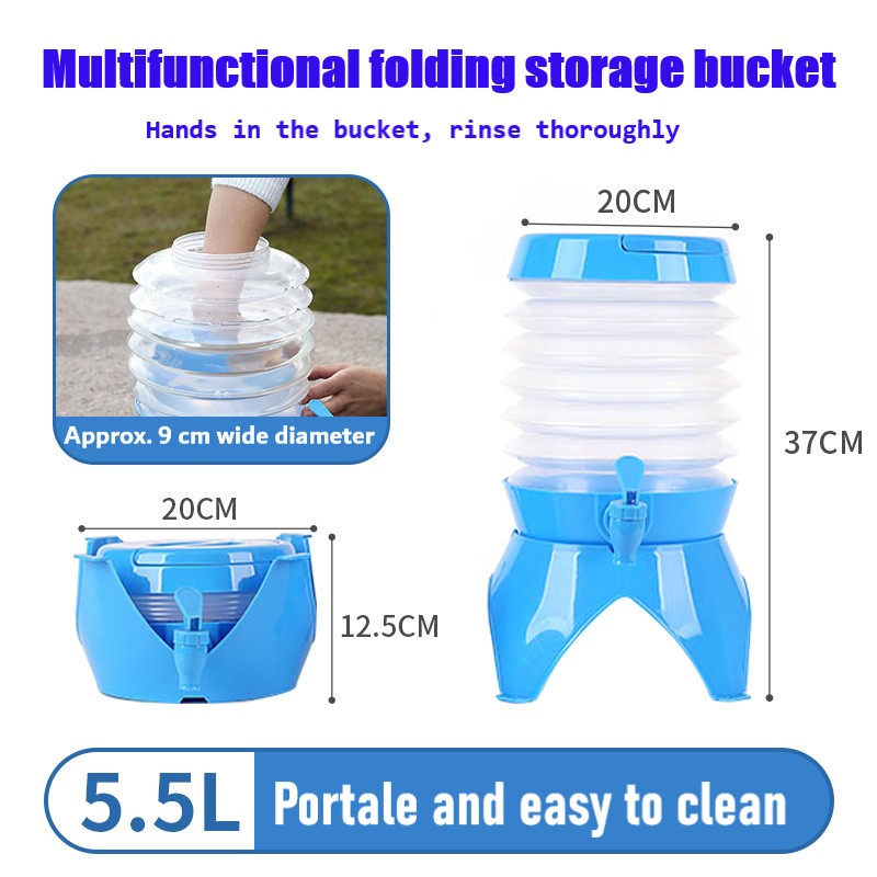 Drink Dispenser,  Beverage Dispenser with Spigot for Outdoor Party, Portable, Collapsible, Clear-Drink Jar Containers