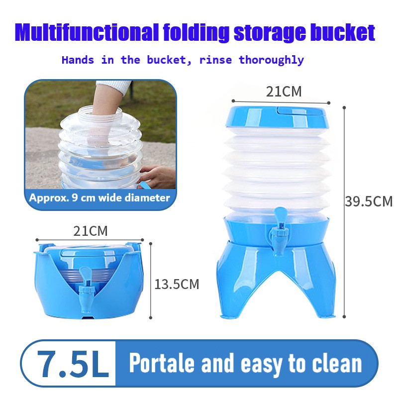 Drink Dispenser,  Beverage Dispenser with Spigot for Outdoor Party, Portable, Collapsible, Clear-Drink Jar Containers