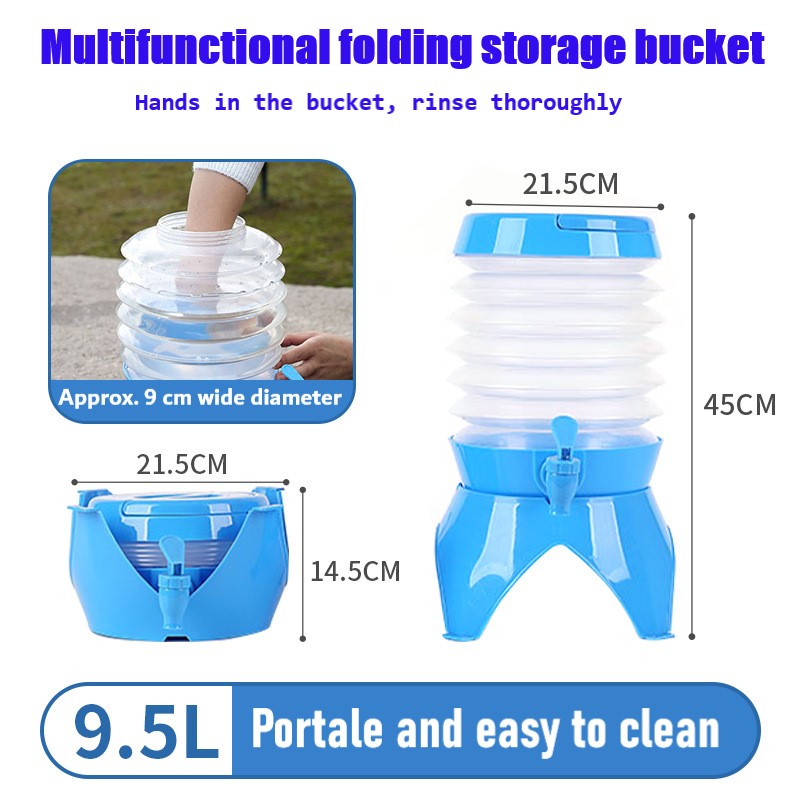 Drink Dispenser,  Beverage Dispenser with Spigot for Outdoor Party, Portable, Collapsible, Clear-Drink Jar Containers